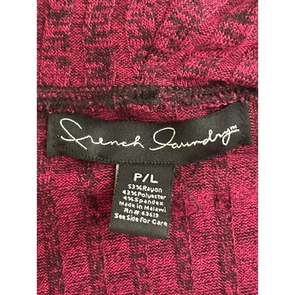 French Laundry Women's Burgundy And Black Ribbed Cowl Neck Sweater P/L - Picture 4 of 7